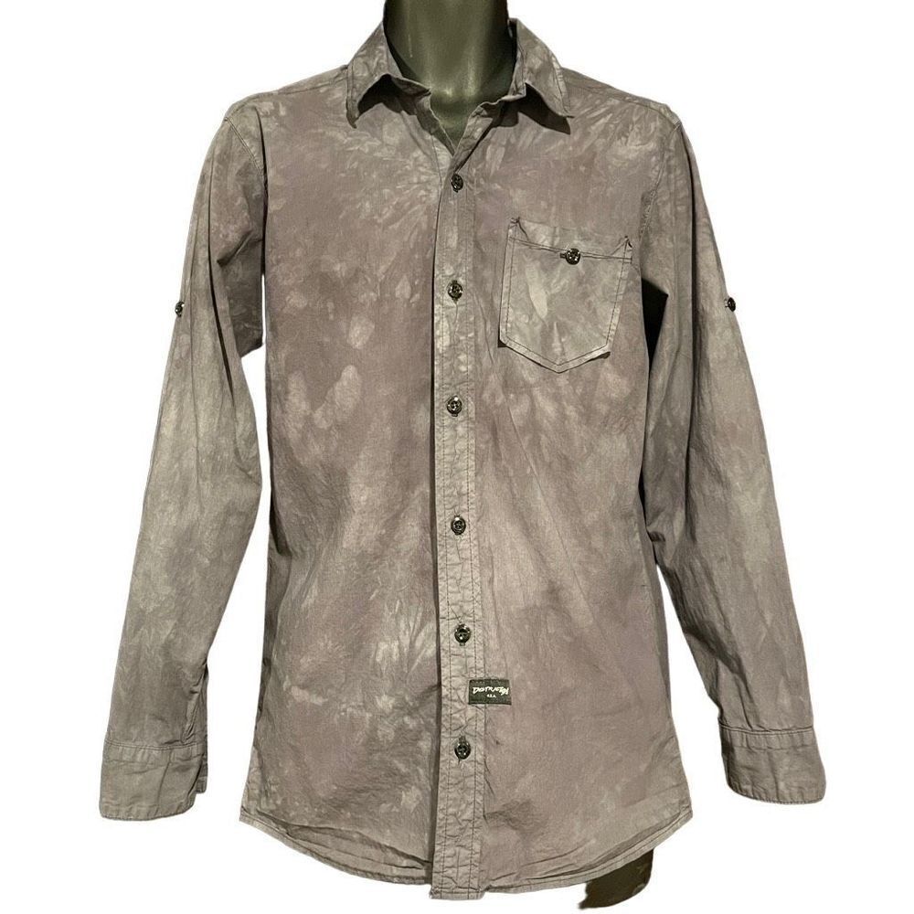 District 91 Dark Purple Gray Button Up Shirt Men’s Large